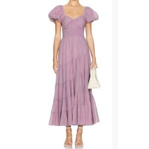 Free People Sundrenched Tiered Maxi Dress Women's Large Dawn Pink Romantic Boho
